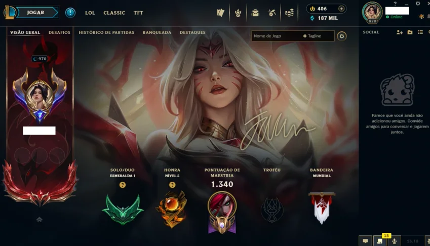 conta lol | skin Faker assinatura + Uzi + Caps | 500+ Skins