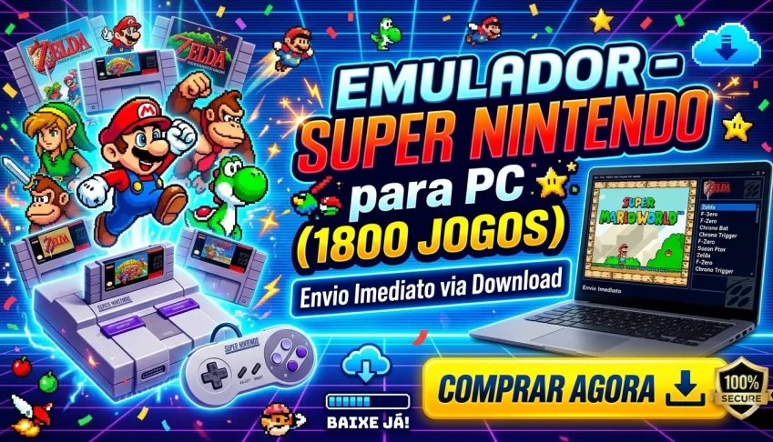 Emulador - Super Nintendo para PC (1800 Jogos)