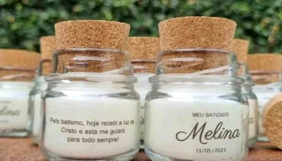 Mini Vela Aromática — Lembrancinha de Batizado