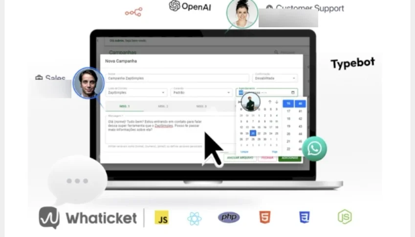 Whaticket - Multi Atendimento SAAS - OPENIA -N8N- TYPEBOT