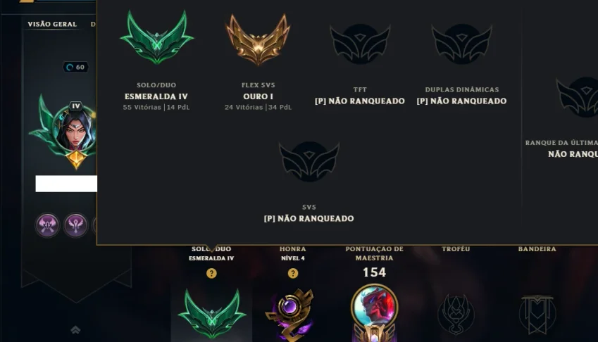 Esmeralda 4 com 95 Champs e 46 Skins + 1850 RP