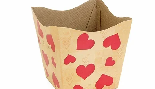 Cachepot PP Corações Romantic 6,5 cm - Pacote com 10