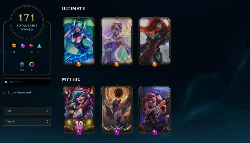 conta lvl 124 gold4 last season 171 skins