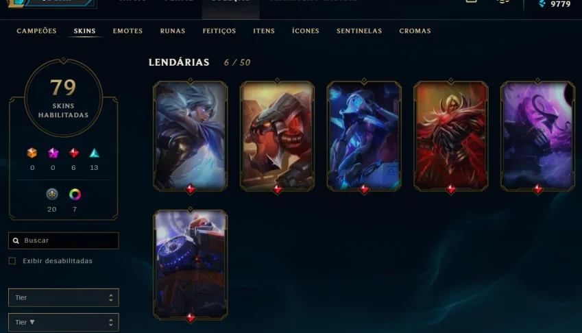 Conta de Lol Platina 3 com MMR ok - 125 campões - 79 skins