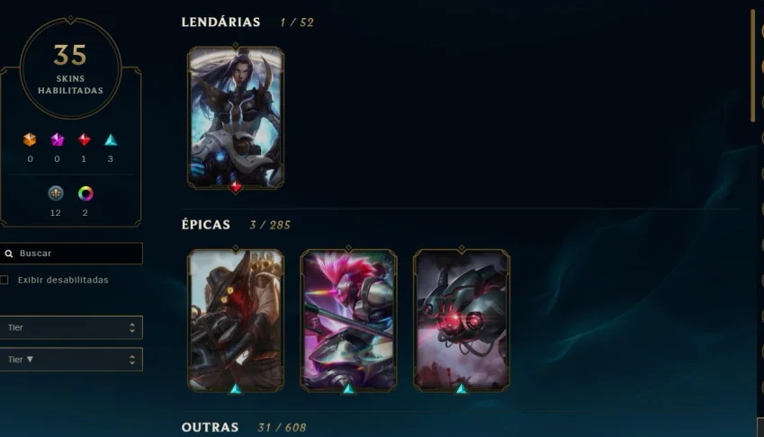 Conta lol 100 camp + 35 skins