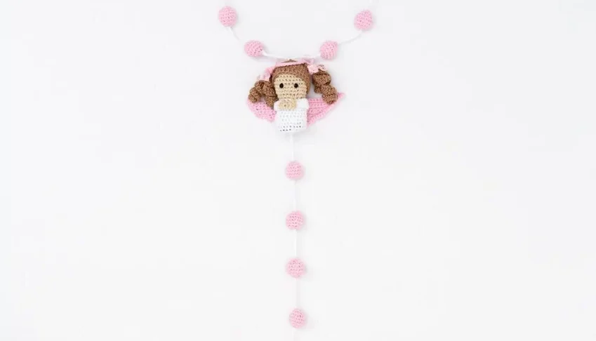 Terço Anjinha em Amigurumi