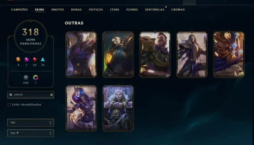 Conta lol 318skins Full champs