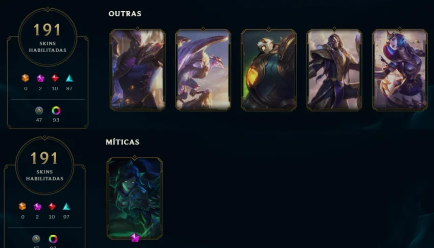 Conta league of legends lvl 400+ +100 skins