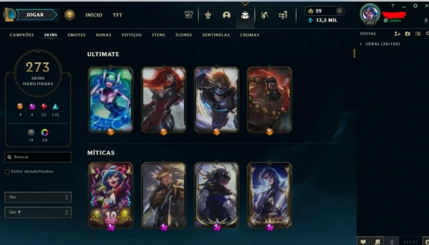 Conta Riot (Lol e Valorant) cheia de skins