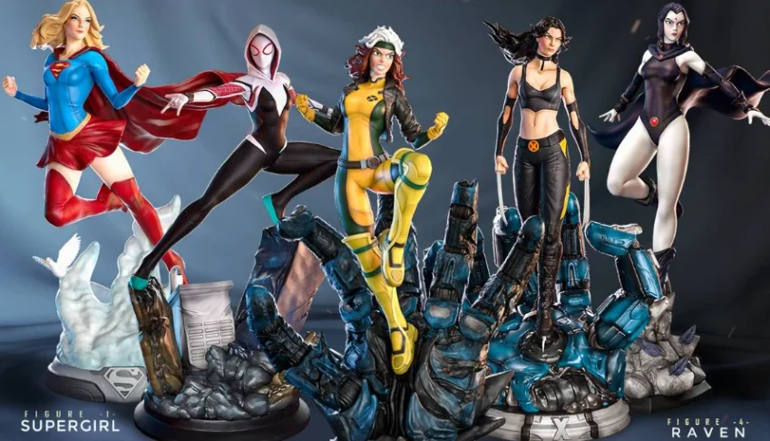 Heroicas Collection Super Girl, Spider Gwen, Rogue, X23 stl