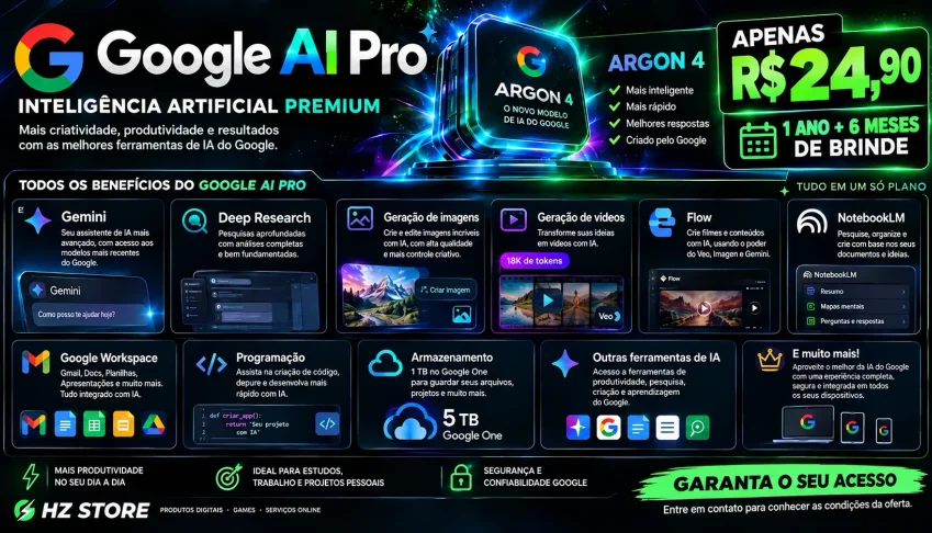 🔥 Google Ai Pro 30 dias +| Gemini + Argon