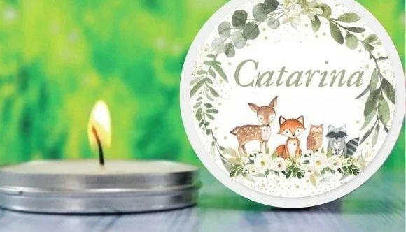 Vela na Lata Personalizada Maternidade Safari