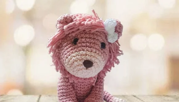 Leão Rosa Amigurumi