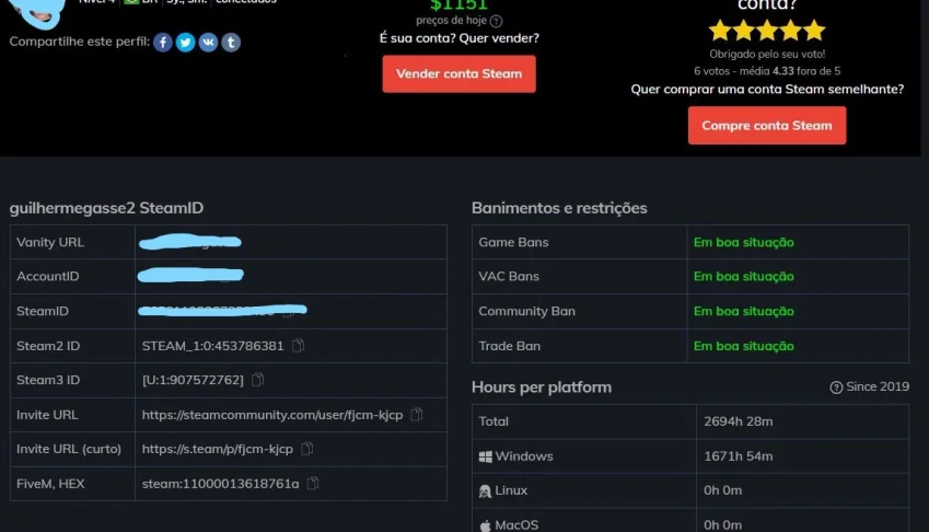 Acc steam 28 jogos
