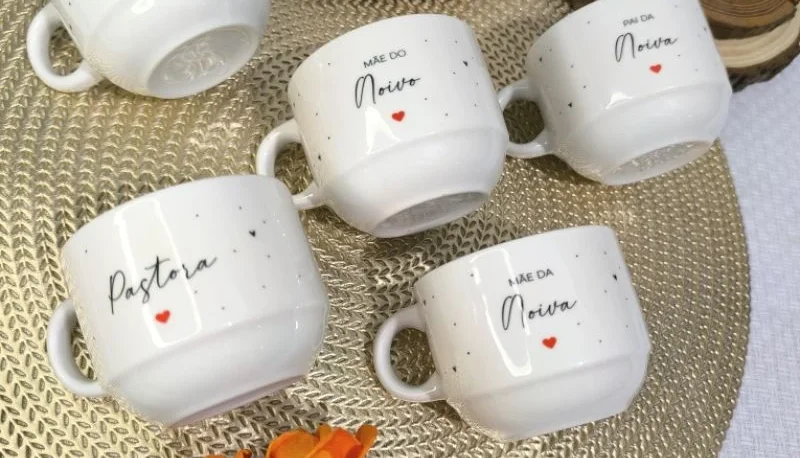 Xícaras 150 ml Personalizadas para Casamento