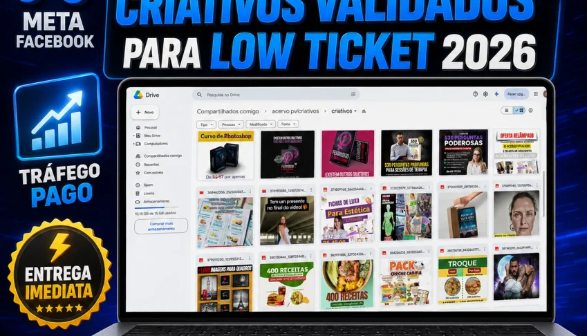 Pack +300 Criativos Validados Para Low Ticket 2026 + Brinde