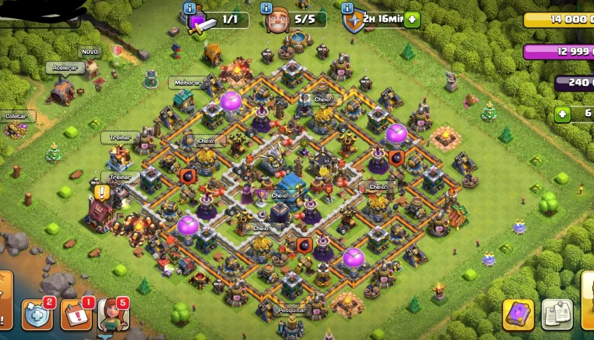 Clash of Clans CV 12 💎 +6.400 Gemas + Poções Full e +
