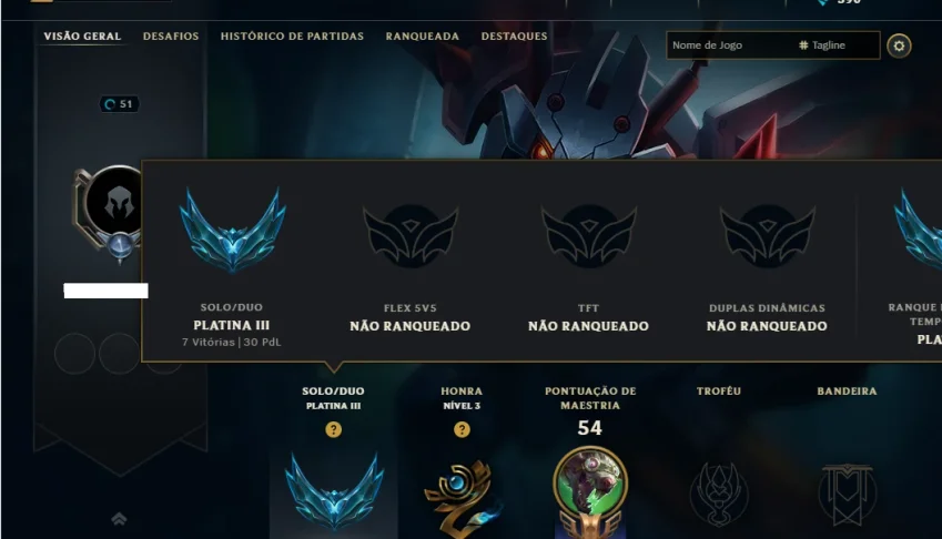 Platina 3 com 35 Champs e 7 Skins