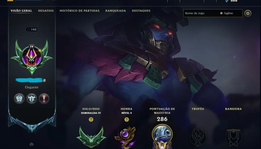 Conta Esmeralda lvl 142