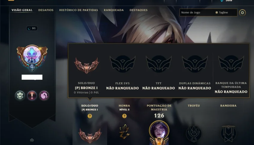 Bronze 1 com 65 Champs e 36 Skins