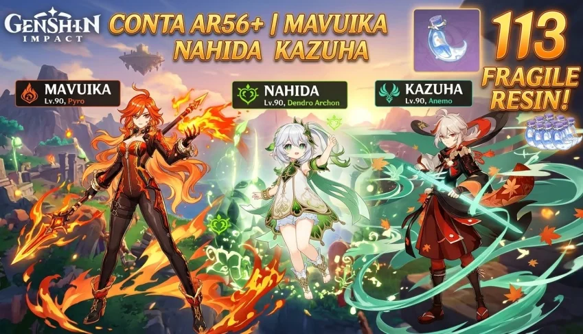 Conta com Mavuika, Nahida, Kazuha + Garantido
