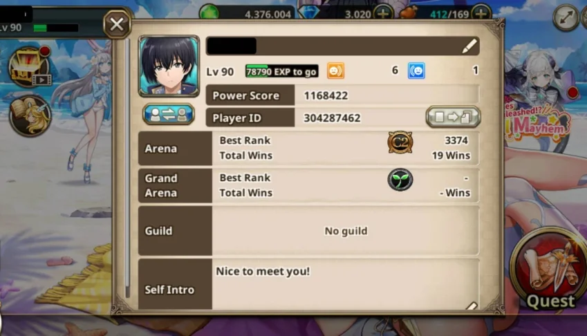 Conta do Valkyrie Connect  lev 90