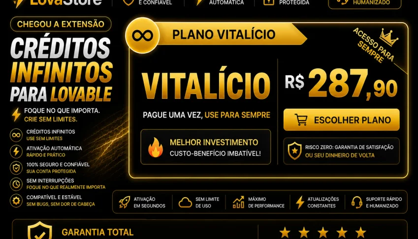 Extensão Lovable Créditos Infinitos | LovaStore - Vitalício
