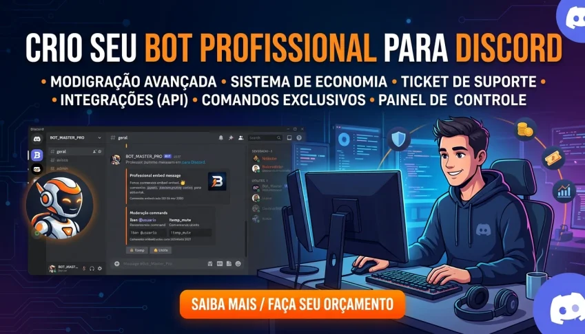 Crio seu bot profissional para discord