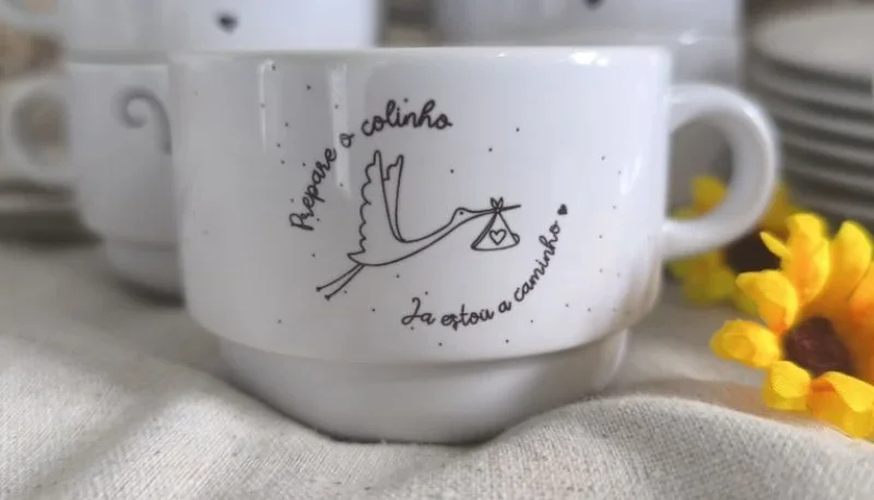 Xícara e Pires Personalizados para Dindos