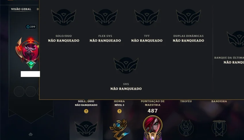 Unranked com TODOS os Champs e 101 Skins ( ADC / MID )