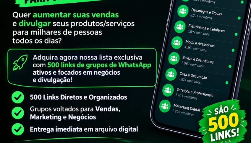 Lista Com 500 Grupos De Whatsapp Para Vendas E Divulgação