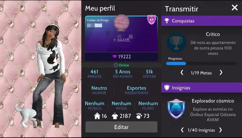 Conta Avakin Life Unissex - Nível 49!