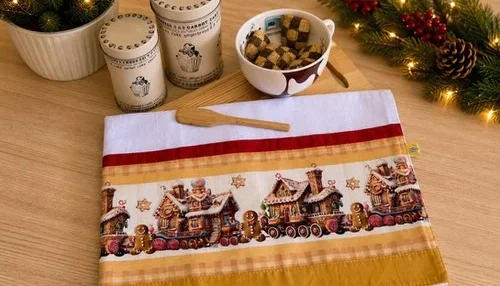 Pano de Prato Biscoitos de Natal