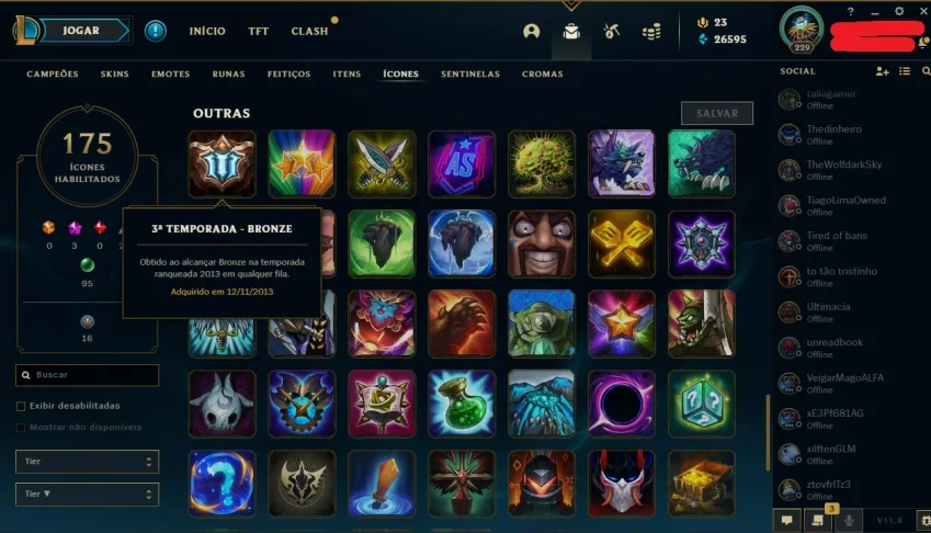Conta LOL 2013 - Todos os campeões