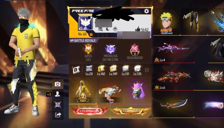 Conta do Free fire gemada