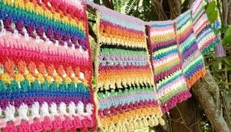 Varal de Bandeirolas Mexicanas em Crochê