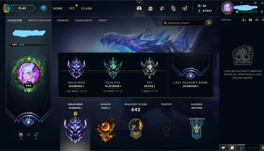 Conta d1 (ex- mestre) (todos os champs) (Skin Ult) (pt-br)