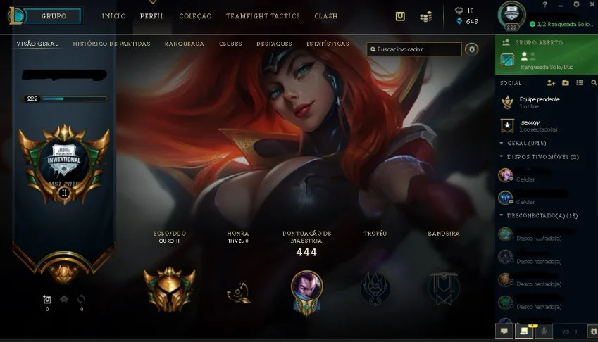 Conta Legue of Legends Ouro 2