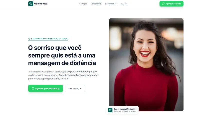 Landing page para Dentistas/Clinicas Odontológicas