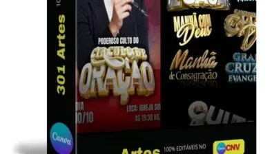 301 Artes Editáveis Para Canvas Gospel