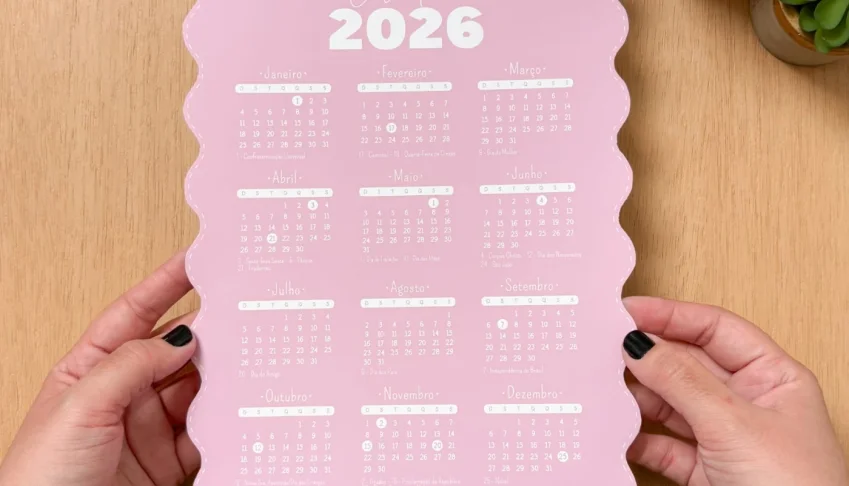 Calendário Ondulado 2026 - Arquivo Digital