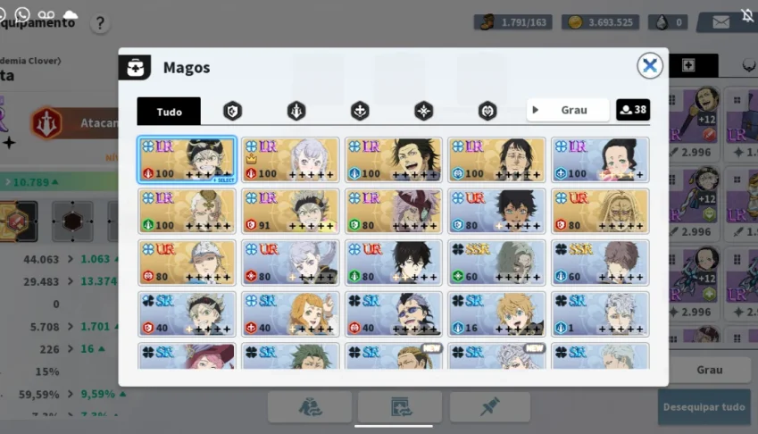 Conta de Black Clover f2p