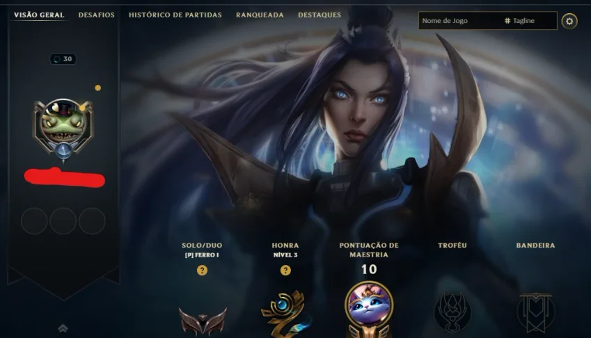 Lol Ferro, 40K Ea, Lvl 30, Upada na Mão e com Skin Lendária