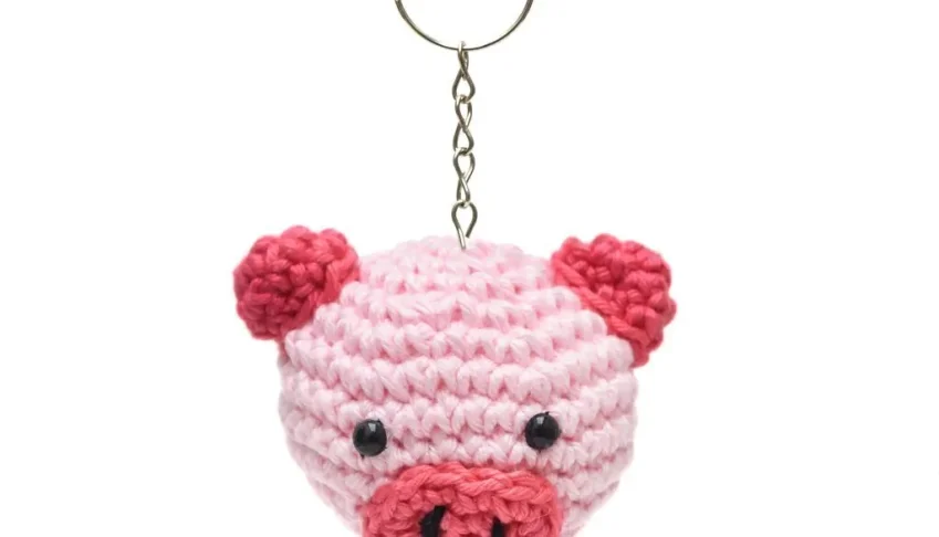 Chaveiro Porquinho Amigurumi