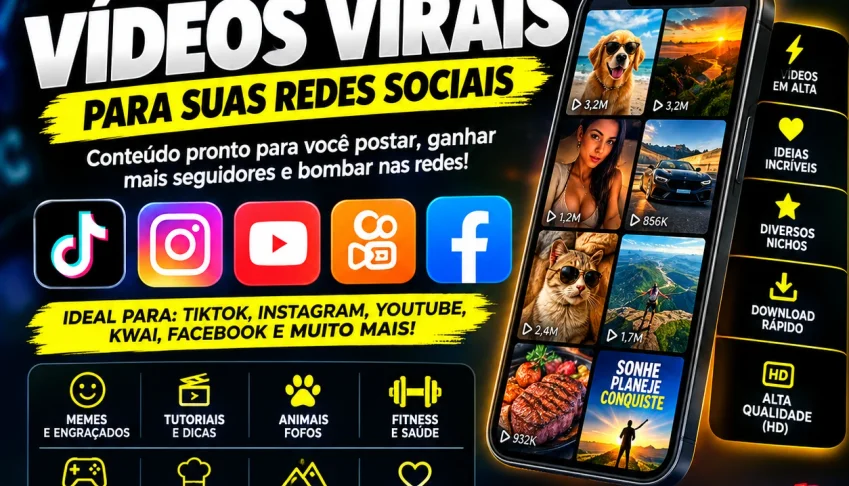 🚀 +100 Mil Vídeos Virais Para Suas Redes Sociais