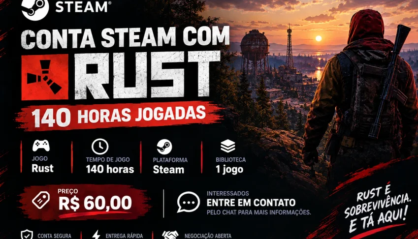 🎮 Conta Steam com Rust | 140 Horas Jogadas