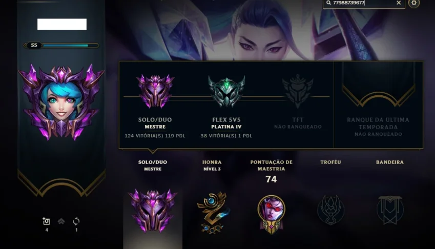 Conta lol 25 champs mestre