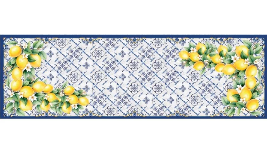 Caminho de Mesa Frutas em Microfibra 143x46cm