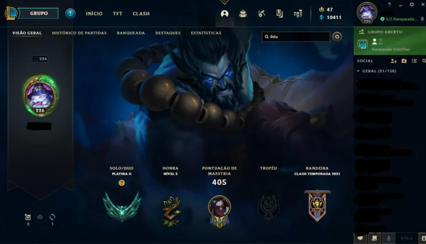 CONTA LOL PLATINA II - +100 SKINS