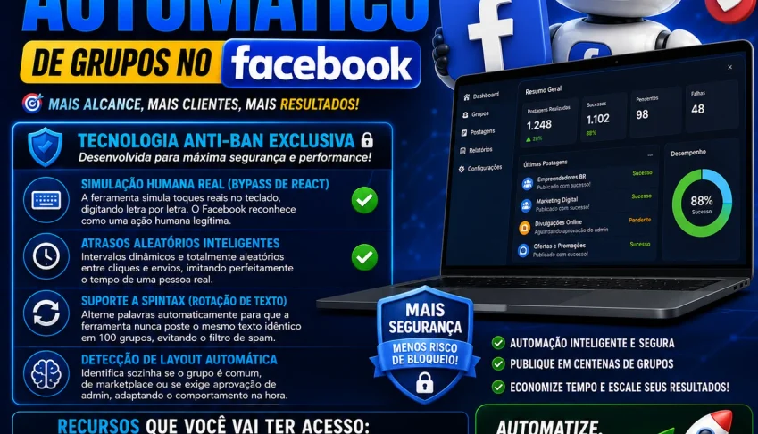 Postador Automatico Grupos Para Facebook [Atualizado 2026]